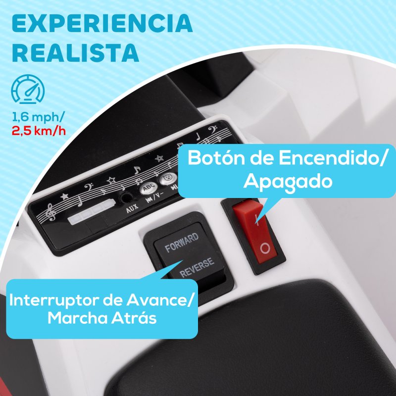 HOMCOM Quad Eléctrico para Niños 6V, Quad para Niños de 18-36 Meses con Avance y Retroceso, Velocidad de 2,5 km/h, Azul HOMCOM Quad Eléctrico para Niños 6V, Quad para Niños de 18-36 Meses con Avance y Retroceso, Velocidad de 2,5 km/h, Azul