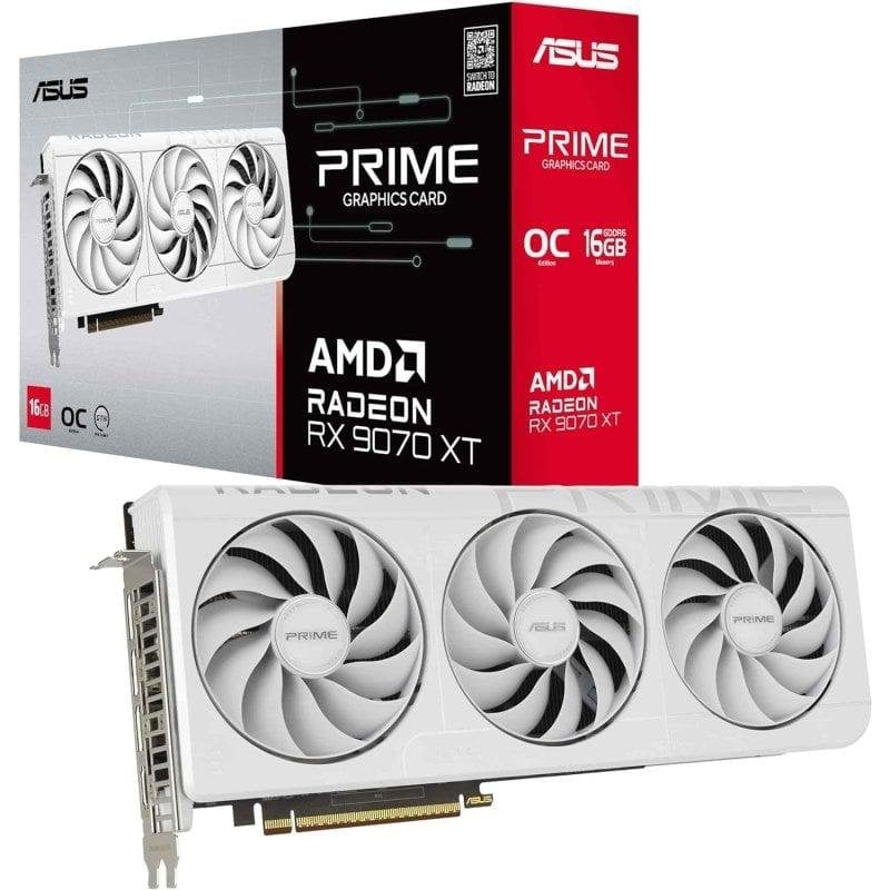 Carte Graphique Asus Radeon RX 9070 XT PRIME WHITE 16GB GDDR6 PCI Express 5.0