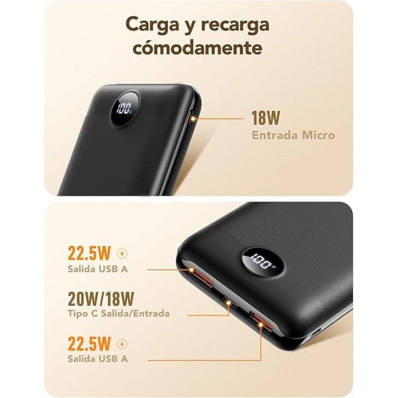 Powerbank Usams Cd228 Carga Rapida Pd20w Cable Integrado Gris | Cuotas Sin Interés