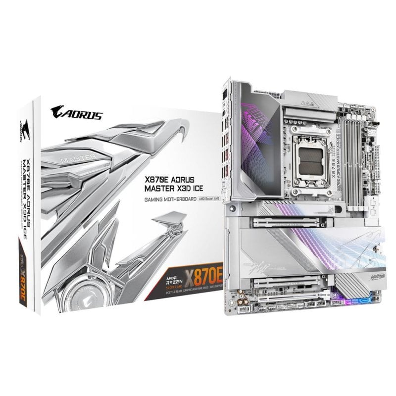 GIGABYTE Carte m&egrave;re  X870E AORUS MASTER X3D ICE AMD X870E AM5 DDR5 ATX WiFi 7 10GbE USB4