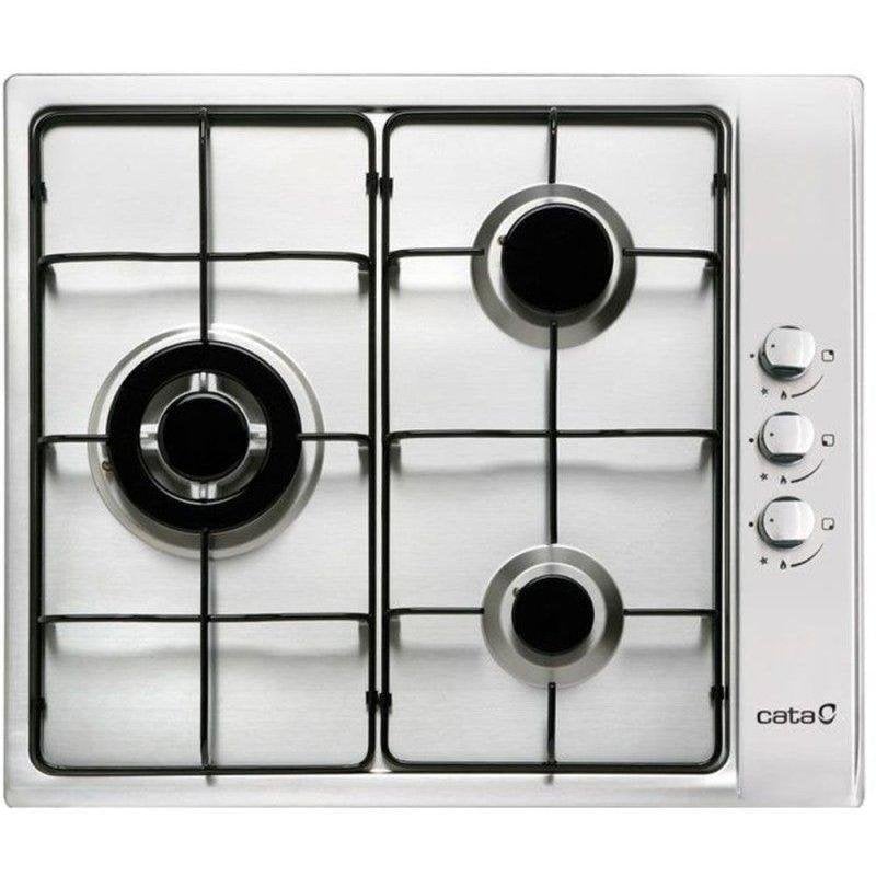 Plaque à gaz Cata GIB 6021 X 3 zones 58 cm Acier inoxydable