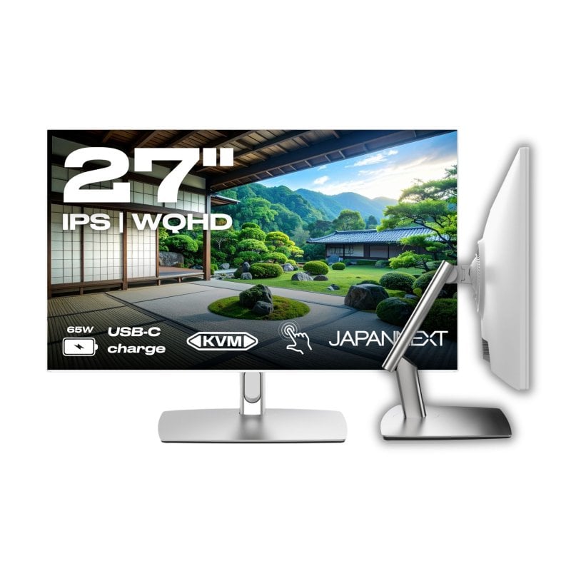 JAPANNEXT JN-IPS27WQHDR-C65W-FLD-T Monitor Tátil 27" Wide Quad HD 75Hz IPS HDR10 Altura Ajustável Blanc