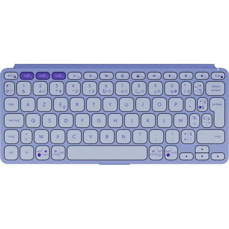 Clavier à ciseaux Logitech Keys-To-Go 2 AZERTY FR sans fil lila multidispositif