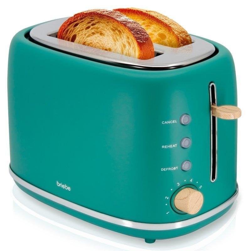 Briebe TA1166GRE Nordic broodrooster 2 brede sleuven 870 W 6 bruiningsstanden matgroen