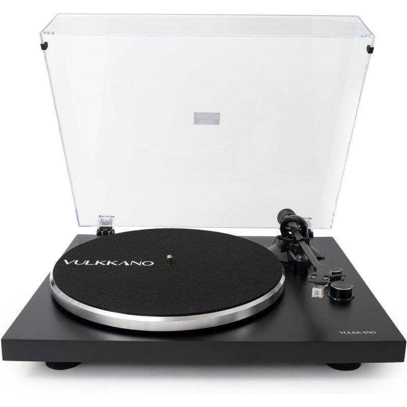 Tocadiscos Vulkkano TD10 Tracção Correia Prévio Phono Integrado Madeira