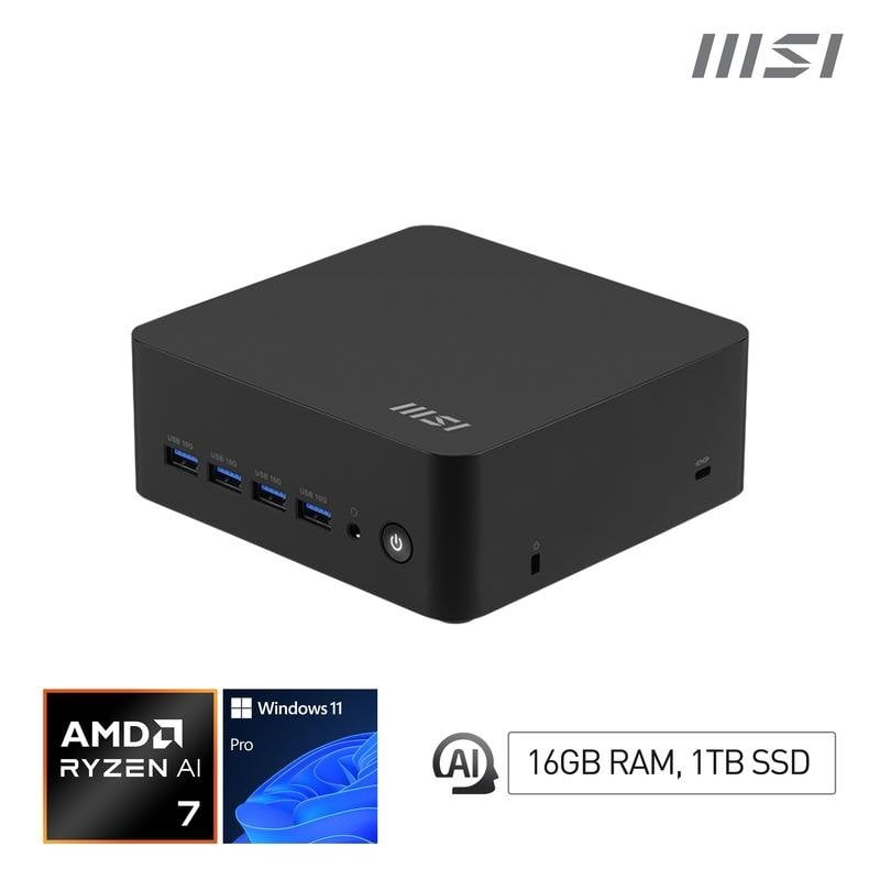 Mini PC MSI Cubi Z AI 8M AMD Ryzen 7 8845HS 16GB 1TB SSD Windows