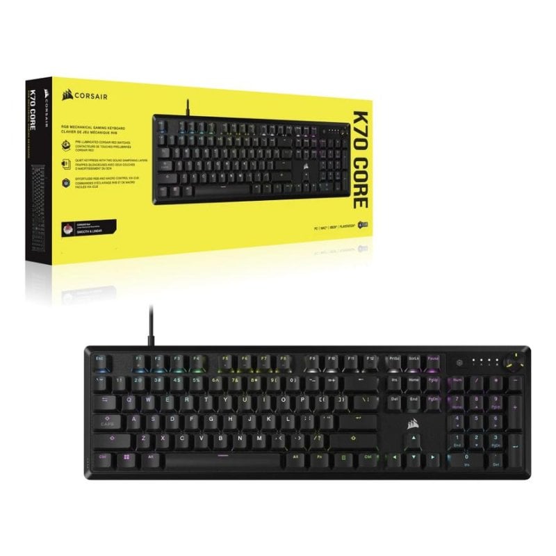 Teclado Corsair K70 CORE mécanique Layout FR rétroéclairé RGB
