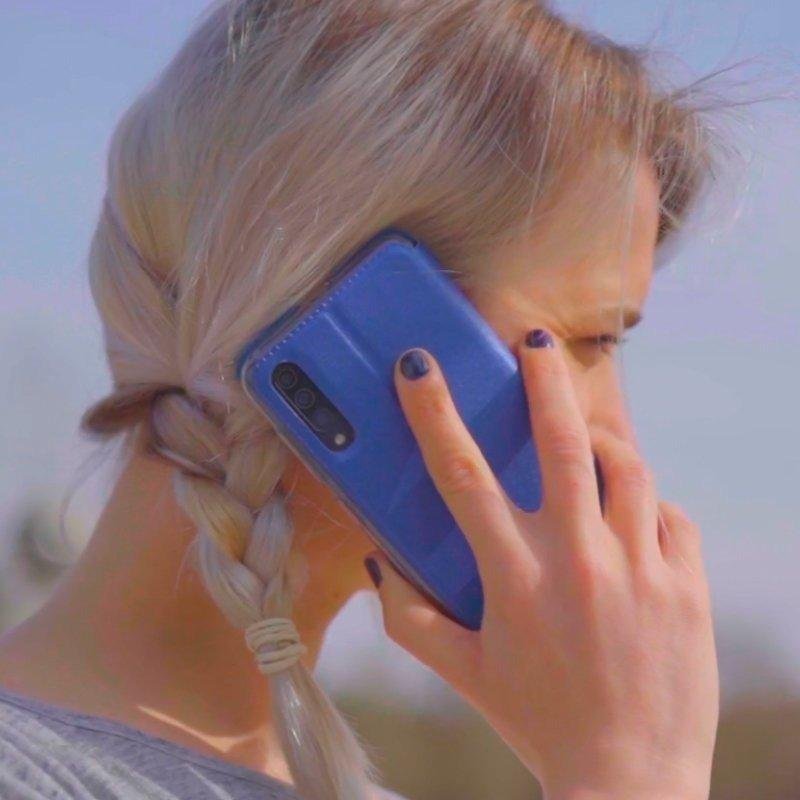 Custodia Flip in Pelle PU con Finestra Visibile e Chiusura Magnetica Invisibile Compatibile con Xiaomi Redmi Note 9 Pro, Protezione Totale (Blu