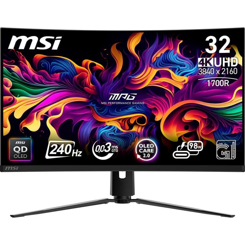 Monitor MSI MPG 321CURXDE 31,5" UltraHD 4K 240Hz QD-OLED HDR True Black 400 Ajustable en altura