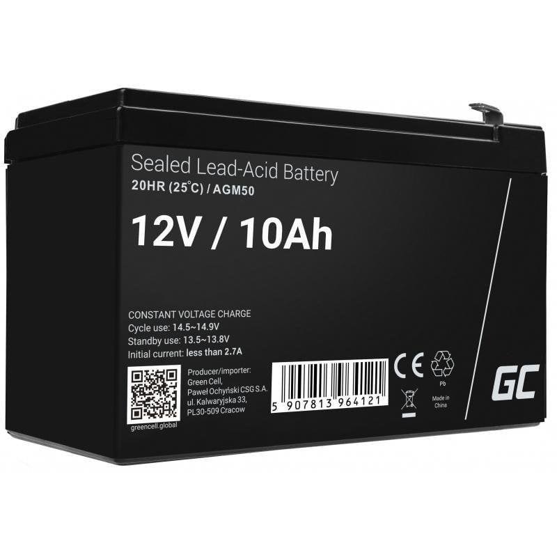 Bateria Green Cell AGM50 12 V 10 Ah VRLA AGM Noir