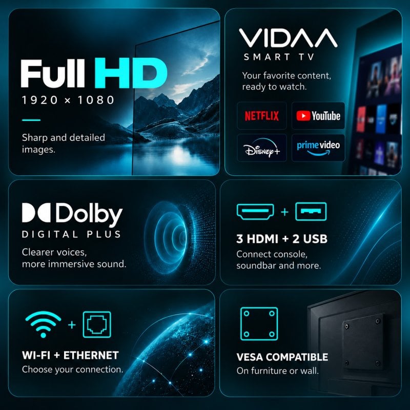 Nilait Prisma 40FD7004SVIOS 40 LED FHD Smart TV VIDAA
