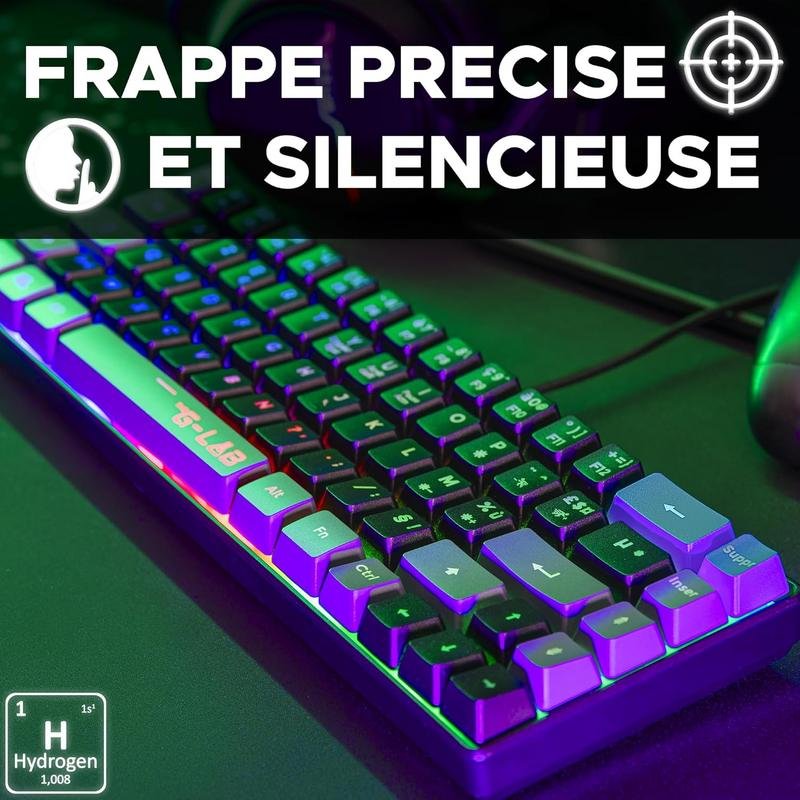 Tastiera Meccanica Gaming G-Lab Keyz Carbon Ex - Switch Blu, RGB, Anti-Ghosting, Per PC/Console