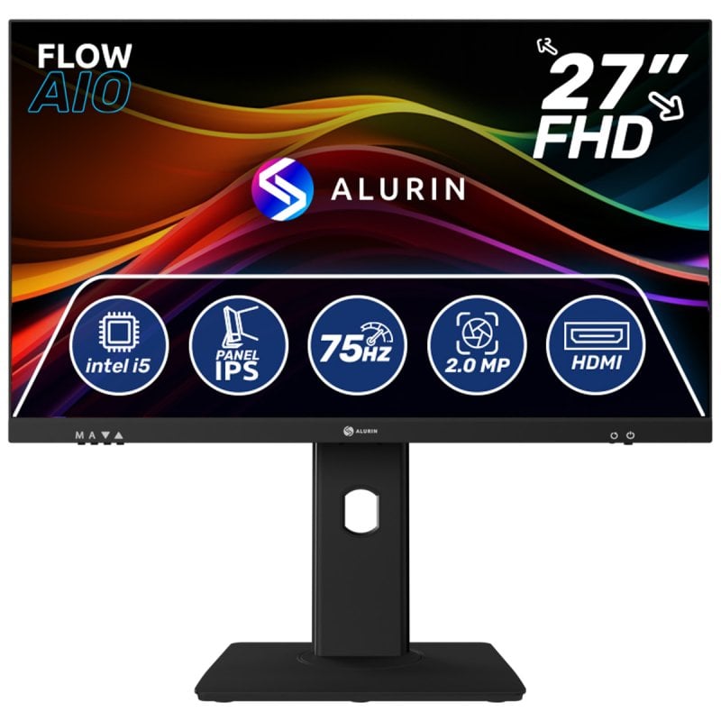 Alurin Flow AIO i5-12400 /16GB/1TB/27" Altura regulable