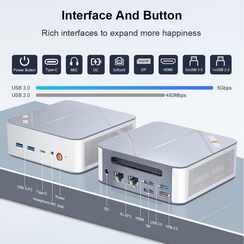 Ninkear M8 Mini PC AMD Ryzen 7 8745HS 16GB 1TB SSD Radeon 780M