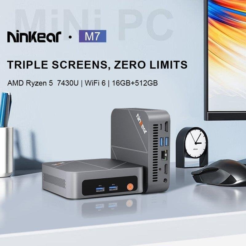 Ninkear M7 Mini PC AMD Ryzen 5 7430U 16GB 512GB SSD Windows 11 Pro