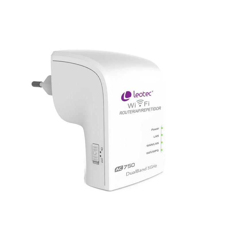 Leotec LEWREP3004 Punto de Acceso/Repetidor Wifi 750Mbps Doble Banda Leotec LEWREP3004 Punto de Acceso/Repetidor Wifi 750Mbps Doble Banda