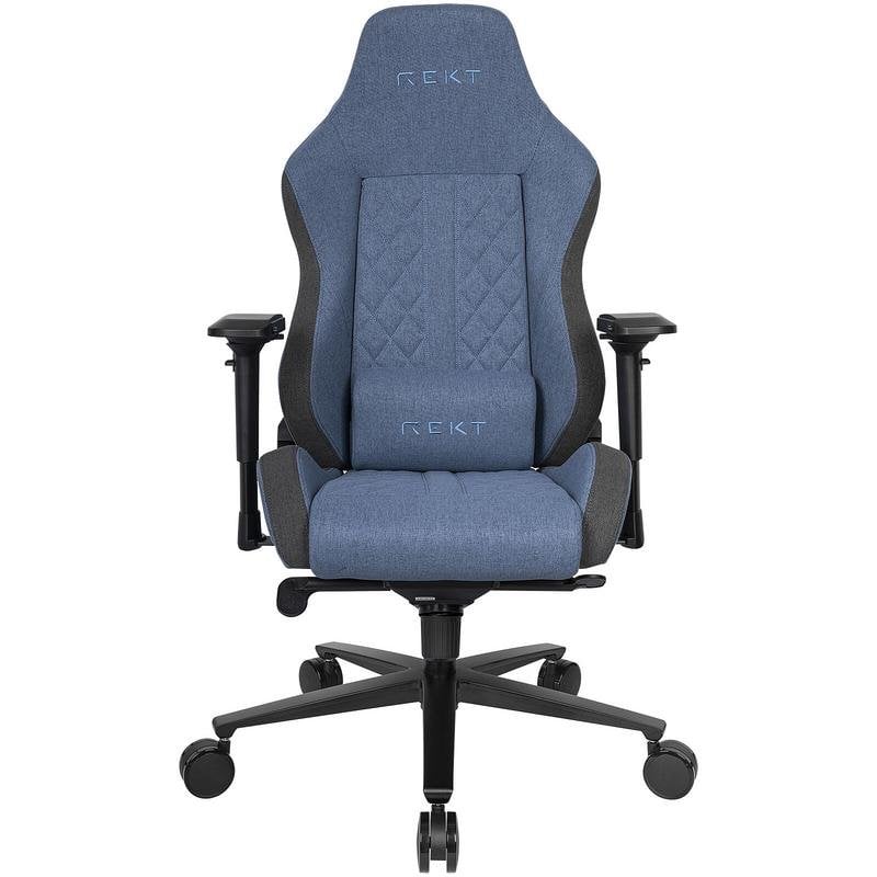Rekt ULTIM8 Chaise Gaming en Tissu Extra Grande Bleu avec Dossier Inclinable 180 Degrés et Accoudoirs 4D pour Joueurs - Image 4