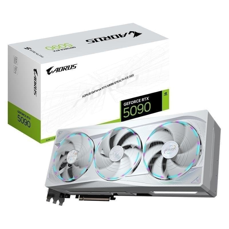 Carte Graphique GIGABYTE AORUS GeForce RTX 5090 STEALTH ICE 32G – 32 Go GDDR7, PCIe 5.0 - vue 5