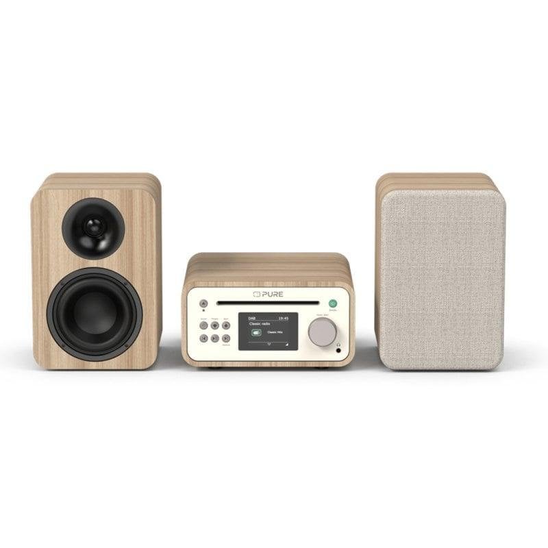 Microcadena Pure Classic Stereo Mini 40W RMS Bluetooth DAB+ CD Roble/Blanco