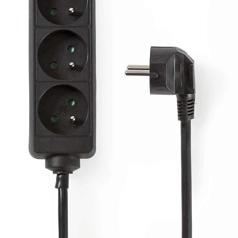 Multiprise NEDIS ESOC315E1BK 3 Prises câble 1,5 m noir