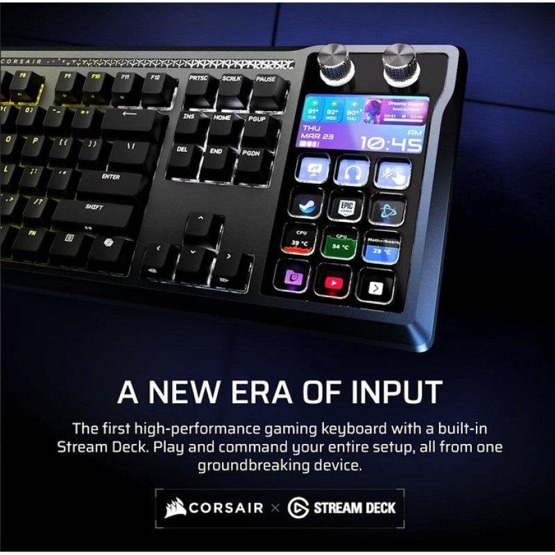 Clavier Mécanique CORSAIR Galleon 100 SD – Stream Deck Intégré, AZERTY, Filaire
