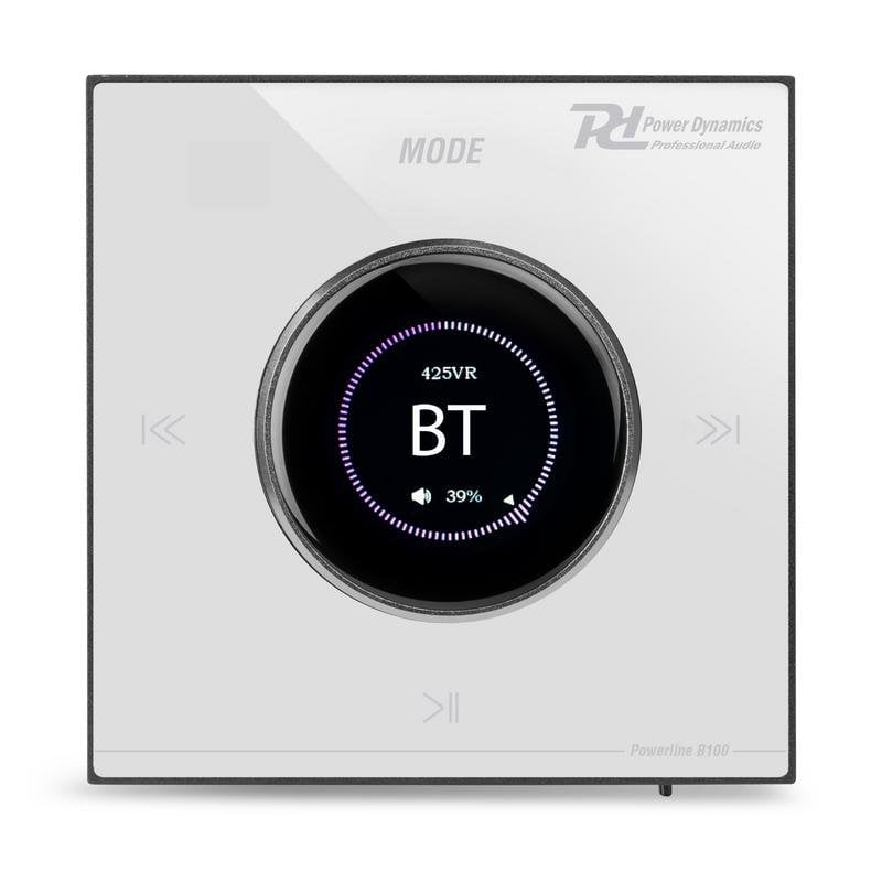 Amplificador Empotrable Power Dynamics Powerline B100W 4x25W RMS BT Táctil USB/microSD Blanco