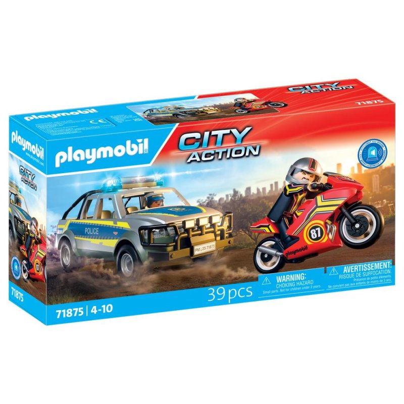 PLAYOBIL 71729 Voiture police avec sirene et gyrophare, Action Heroes