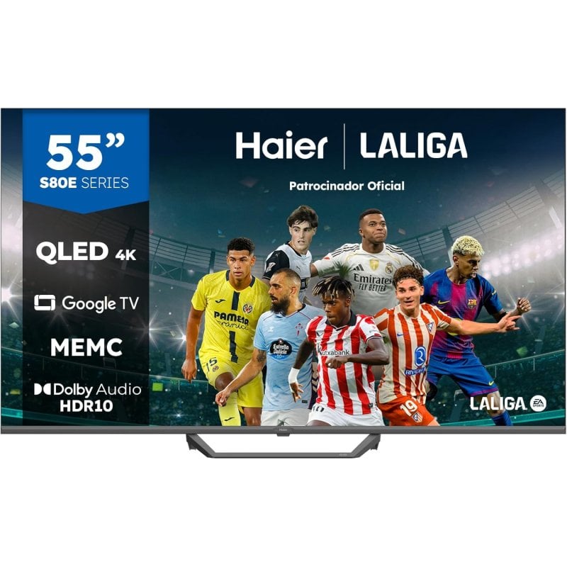 TV Haier QLED H55S80EUX 55" 4K Smart TV 120Hz Google TV