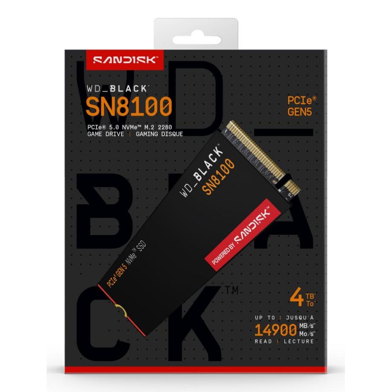 Hard Disk Disco Duro Sandisk WD_BLACK SN8100 8TB M.2 NVMe PCIe 5.0