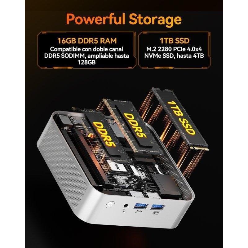 GEEKOM A8 Mini PC AMD Ryzen 7 8745HS 16GB 1TB SSD Radeon 780M