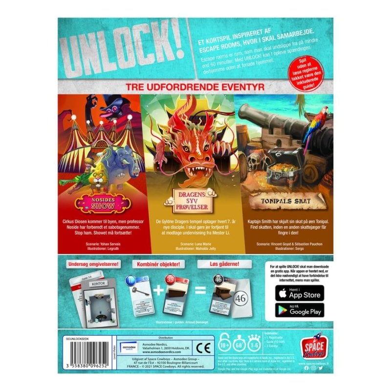 Asmodee - Unlock! Risky Adventures – Escape Game Para Adultos Y Niños A Partir De 10 Años – As