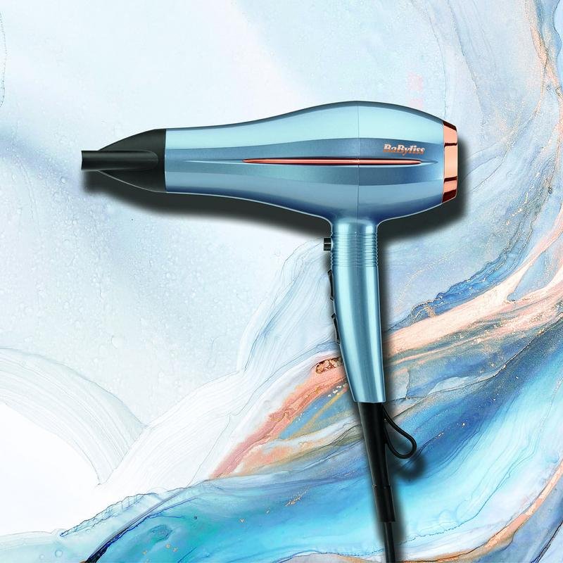 Sèche-cheveux AMBIANO 1700 Watts - Avec 3 Embouts (dont Diffuseur) - Couleur Bleu Et Cuivre - Neuf En Boîte