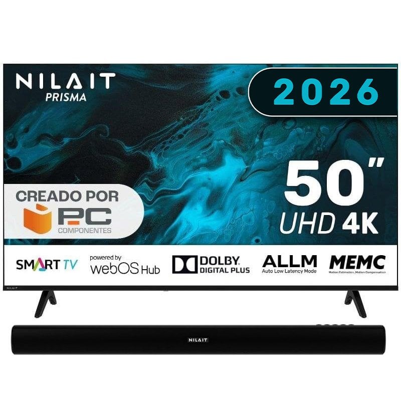 Nilait Prisma 50UD7004SWOS 50" LED 4K WebOS + Harmony Sound bar Barra de sonido Bluetooth 2.0 30W