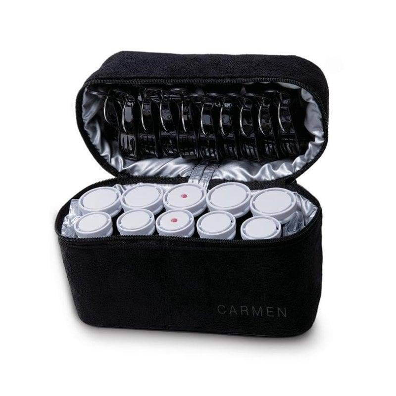 Enrolador de Cabelo Carmen Travel Set 10 Peças 55W Compacto Preto e Branco