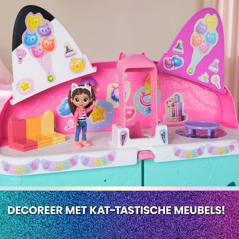 Casa De Muñecas Portátil Gabby's Cat House Con Figura Gabby, Muebles Y Sorpresa – Juguete De 3 A 5 Años