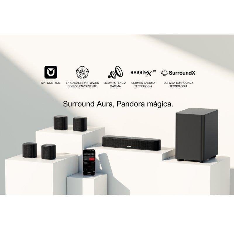Barra de Sonido Ultimea Aura A40 7.1 330W con Subwoofer y 8