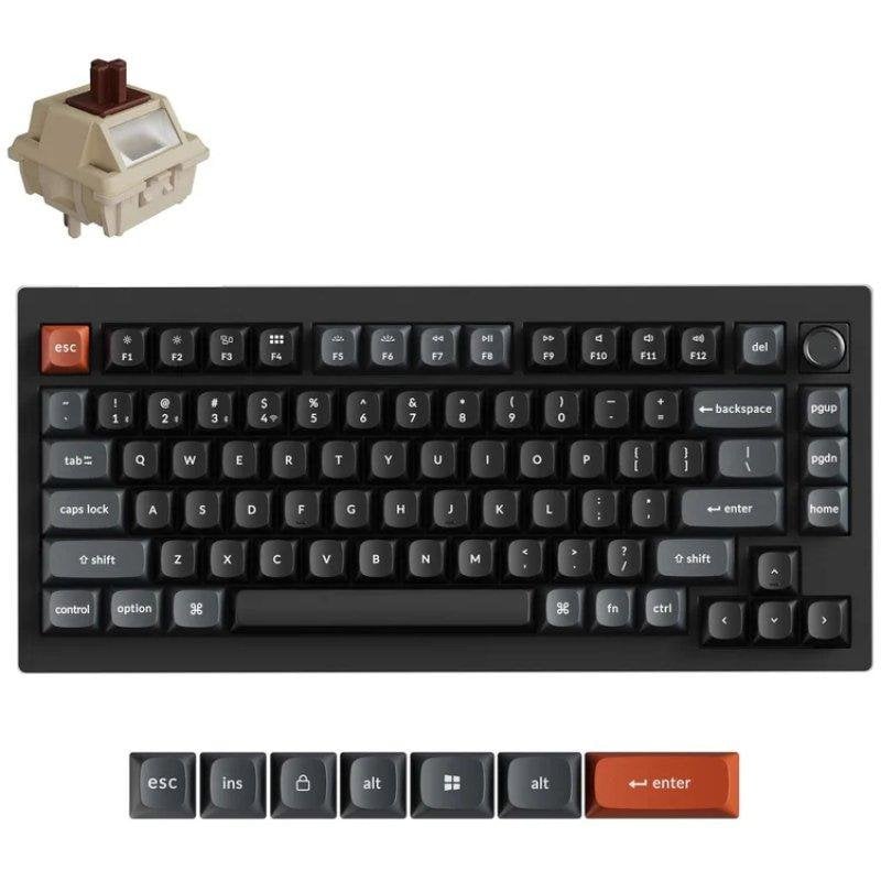 Teclado Keychron V1 Ultra 8K 75% mecánico inalámbrico RGB Hot-Swappable Spanish Layout Bluetooth