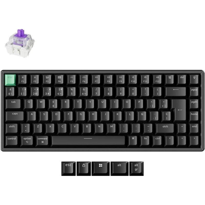 Teclado Keychron K2 HE magnético 75% RGB alumínio switches Nebula layout Spanish