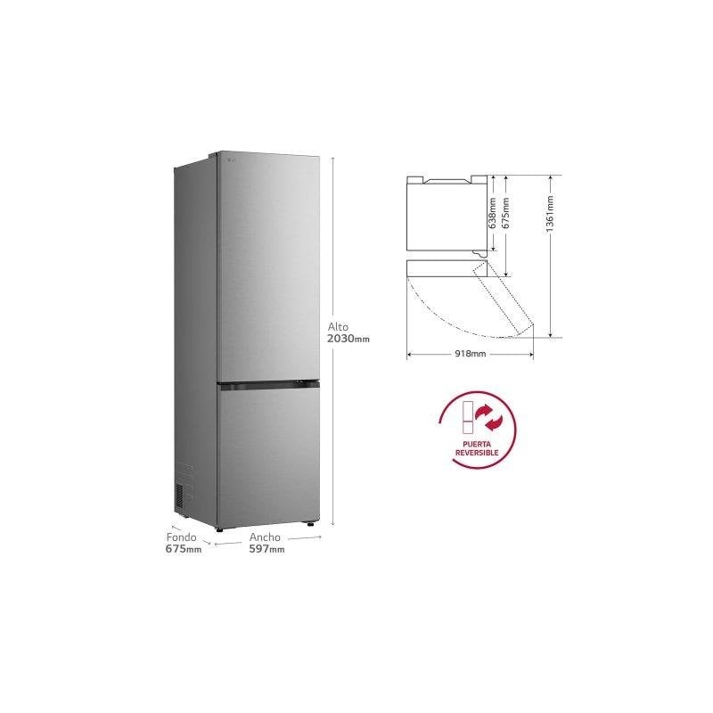 Réfrigérateur Combiné LG GBBS322CPY – 375 L, Total No Frost, WiFi, Silencieux