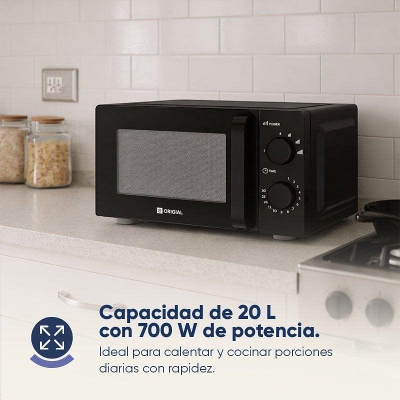 Mikrowelle Origial INFINITYHEAT ESSENTIAL BLACK 20L 700W mit Auftaufunktion