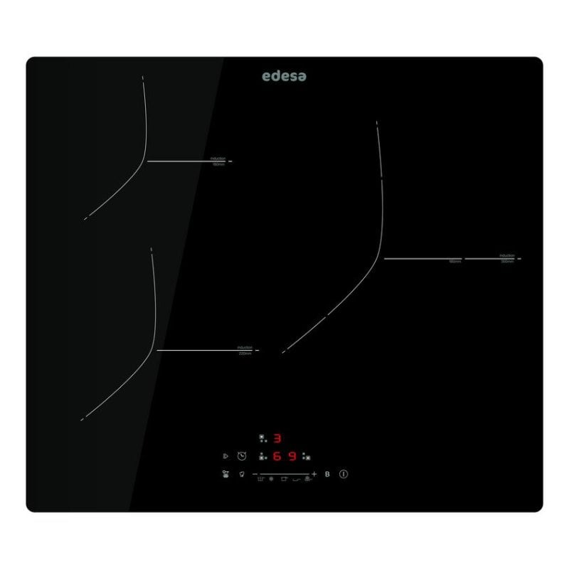 Placa de indução Edesa EIS-6330 R 3 zonas 59 cm Touch Slider vidro preto
