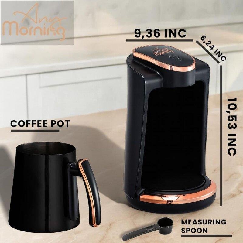 Any Morning Cafetière turque électrique Inox 250 ml 400 W double bec Gris - vue 2
