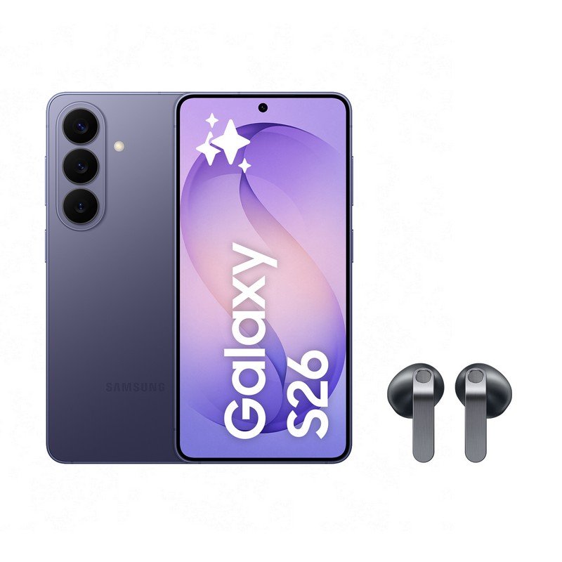 Samsung Galaxy S26 5G 12GB 256GB 6.3" Violeta Cobalto + Galaxy Buds4 Negros Samsung Galaxy S26 5G 12GB 256GB 6.3" Violeta Cobalto + Galaxy Buds4 Negros