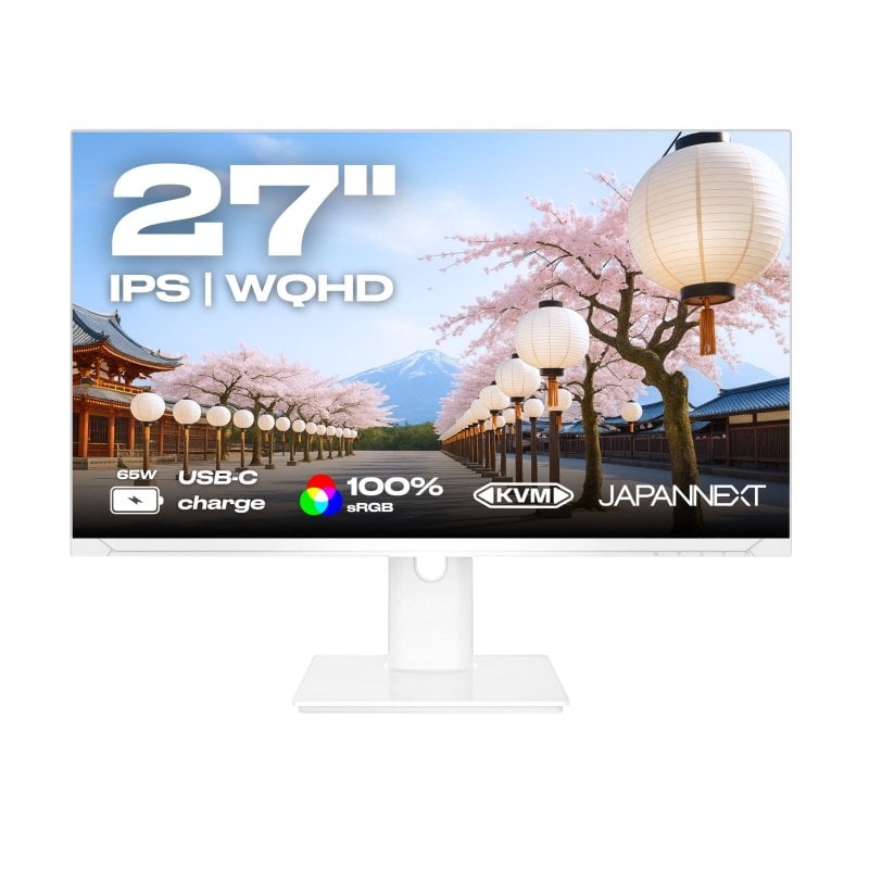Monitor JAPANNEXT JN-i27QR-C65W-HSP-W 27" WQHD 75Hz IPS Blanc USB-C 65W 8ms