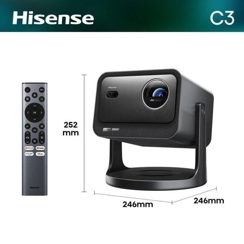 Projecteur Hisense C3 UHD 4K 2500 Lúmenes 300" Laser DLP Smart TV JBL Portable