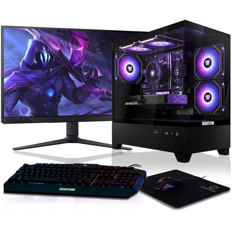 PC Sobremesa BEASTCOM Q5 Pro Gaming Intel Core i7-11700F 16GB 1TB SSD RTX 5060 Ti Windows 11 WiFi5 Monitor 27"