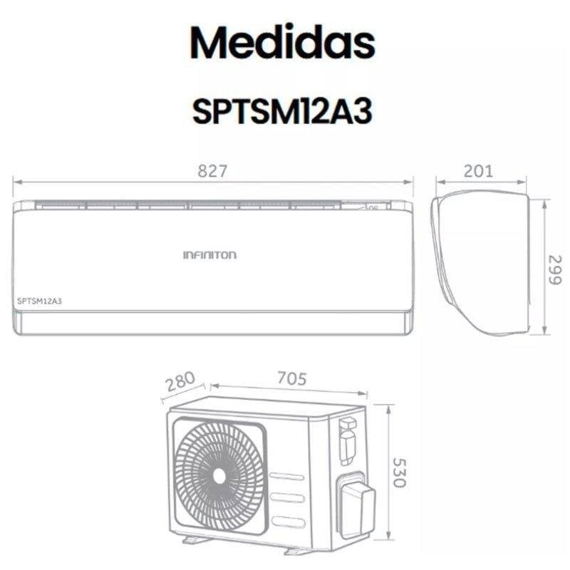 Aire Acondicionado Split 1x1 Infiniton SPTSM12A3 3.000 Frigorías A+++ Bomba de Calor WiFi