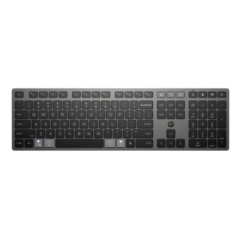 Tastatur HP 725 kabellos vollformat Multidevice wiederaufladbar programmierbare Tasten