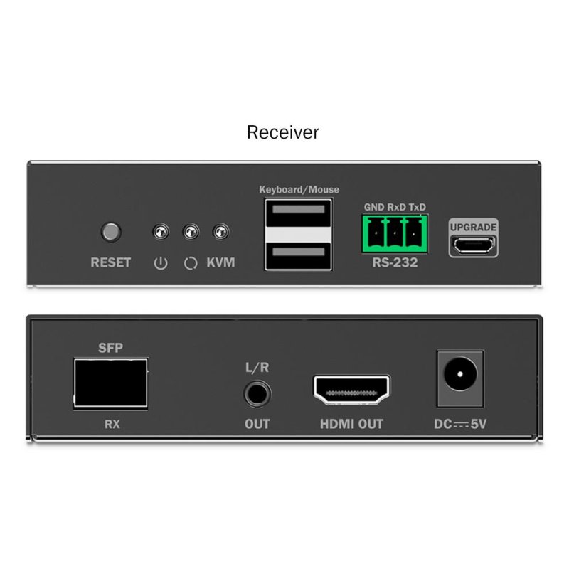 Extenseur USB 2.0 Sur Fibre Optique - 4 Ports, Jusqu'à 20 Km, SFP LC, Commutateur KVM Monomode
