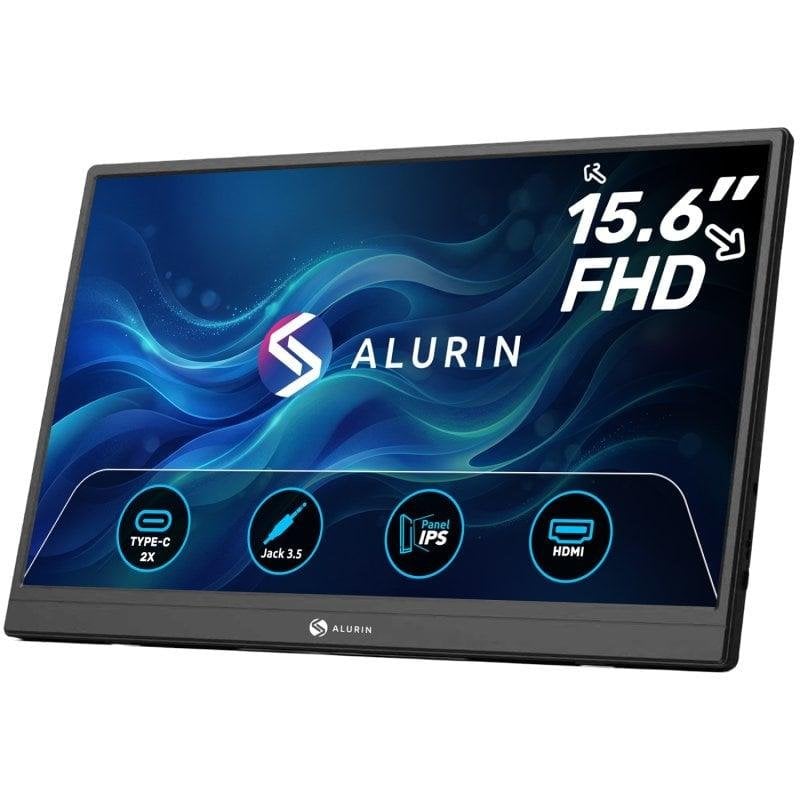 Monitor Portátil Alurin CoreVision Air IPS FHD, 15.6", Funda